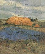 Haystacks under a Rainy Sky (nn04), Vincent Van Gogh